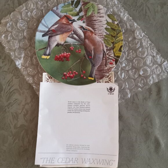 Knowles China Birds of Your Garden collection by Kevin Daniel "The Cedar Waxwing - Picture 1 of 1